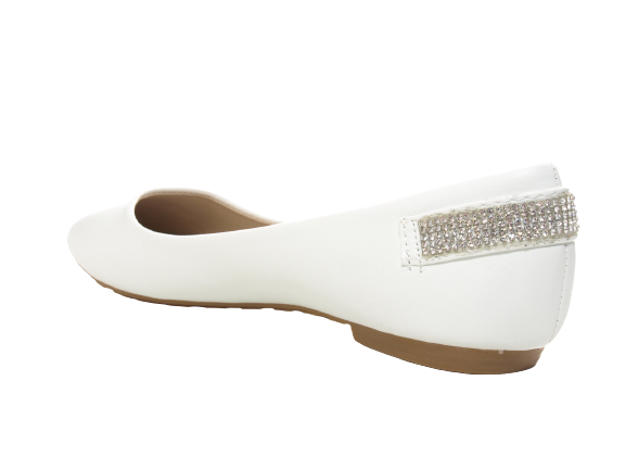 Ballerines, mocassins et chaussures basses à enfiler pour femmes, style décontracté, blanc # 006-30