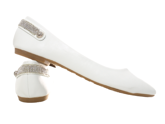 Ballerines, mocassins et chaussures basses à enfiler pour femmes, style décontracté, blanc # 006-30