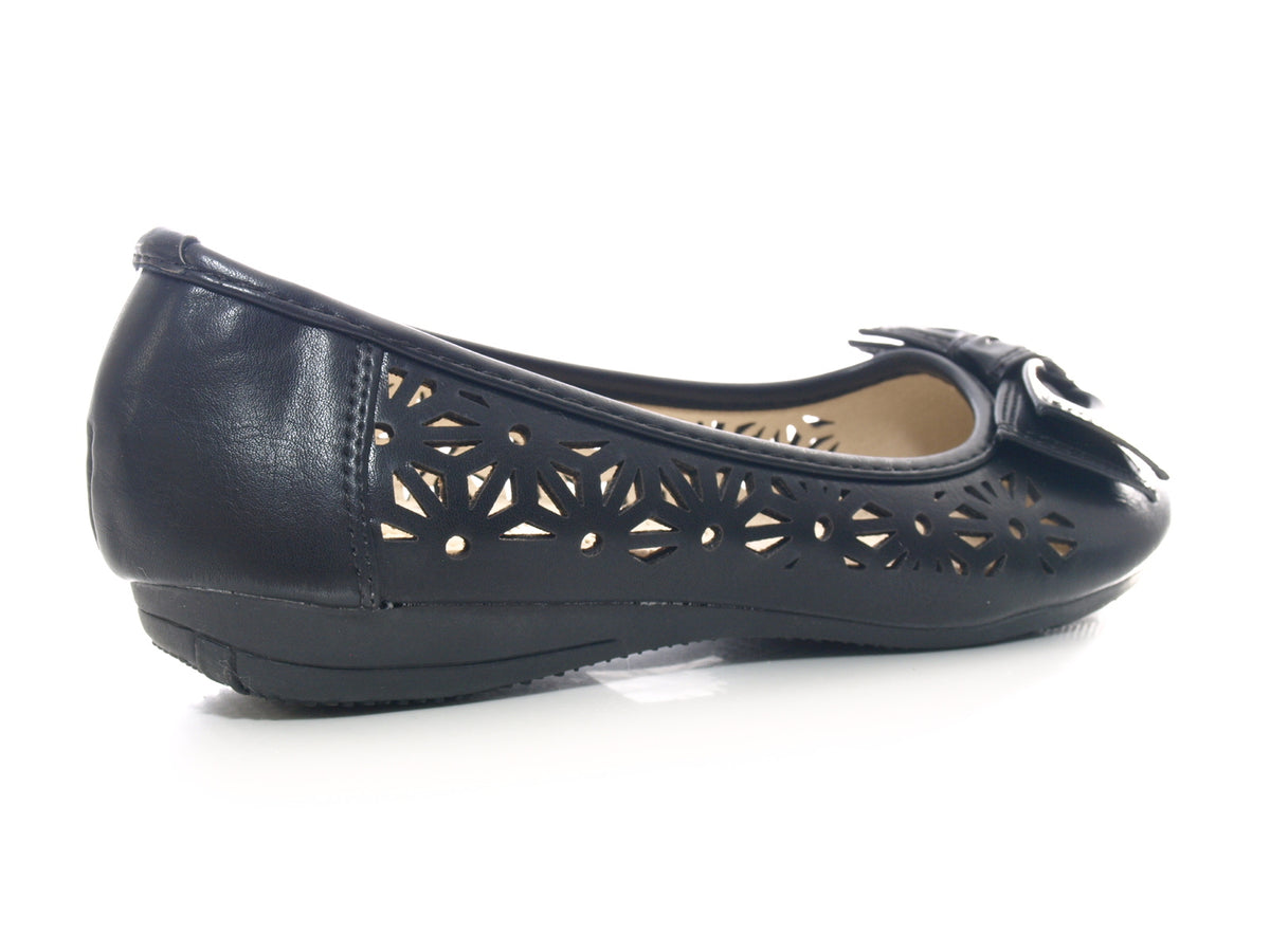 Ballerines mocassins à enfiler pour femme, chaussures plates décontractées, noir # 1107