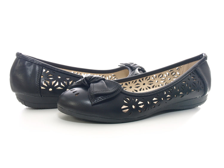 Ballerines mocassins à enfiler pour femme, chaussures plates décontractées, noir # 1107