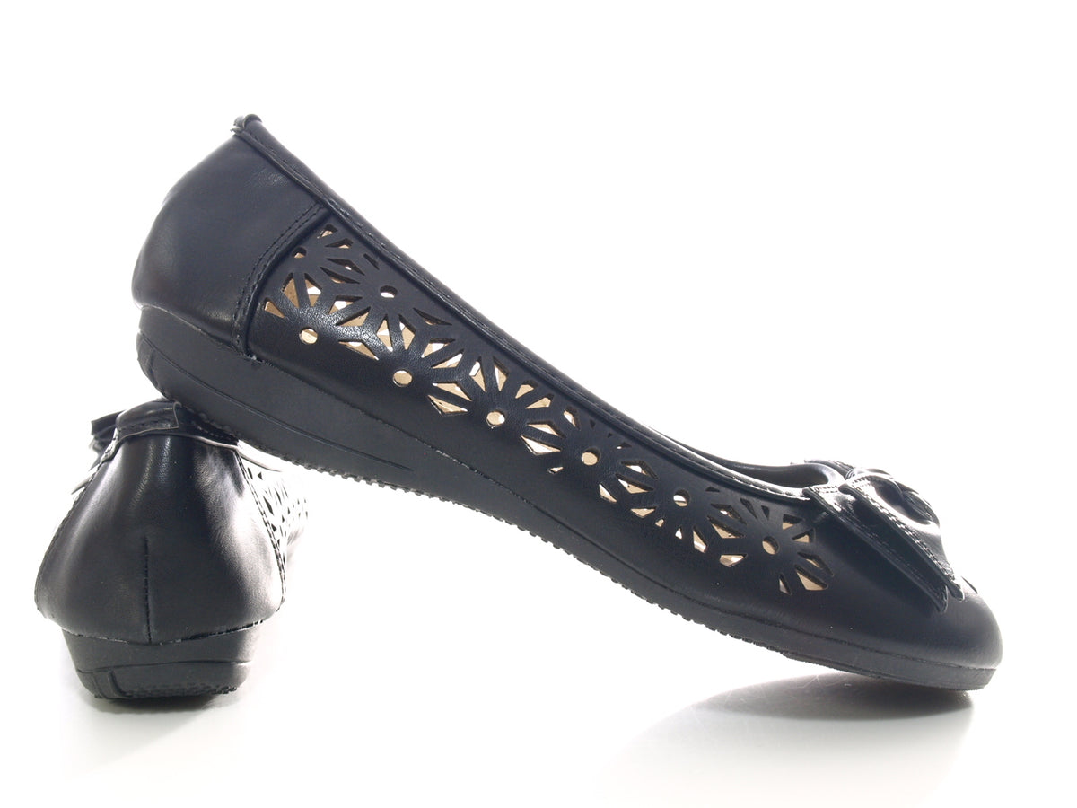 Ballerines mocassins à enfiler pour femme, chaussures plates décontractées, noir # 1107