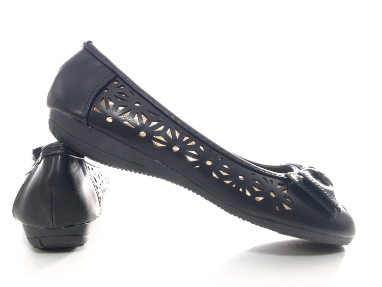 Ballerines mocassins à enfiler pour femme, chaussures plates décontractées, noir # 1107