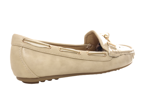 Ballerines mocassins sans lacets pour femmes, chaussures plates décontractées, beige # 570