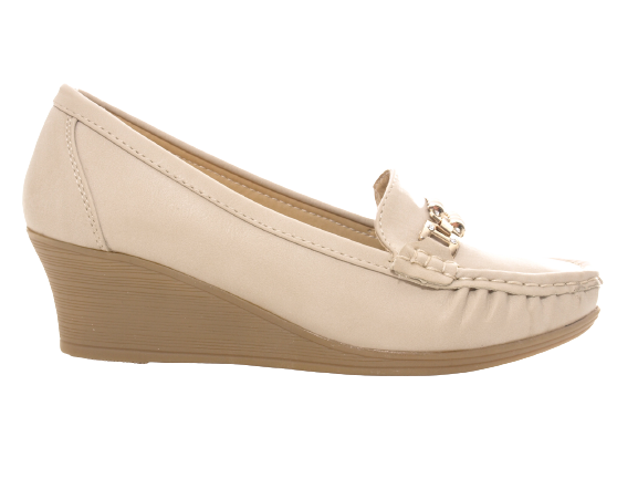Mocassins compensés pour femme Escarpins compensés Chaussures basses Kaki # 590