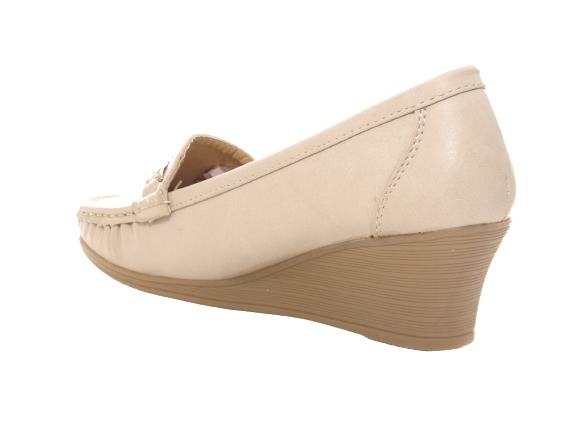 Mocassins compensés pour femme Escarpins compensés Chaussures basses Kaki # 590