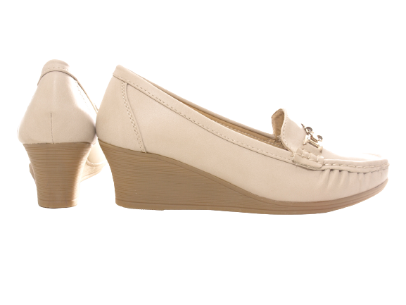 Mocassins compensés pour femme Escarpins compensés Chaussures basses Kaki # 590