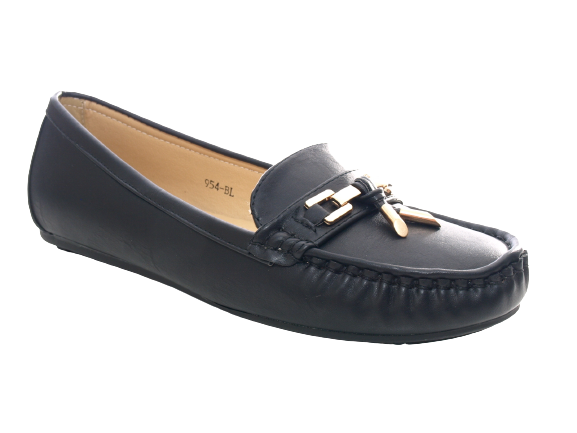 Women's Slip-On Loafers Ballerina Moccasins Flats Casual Black # 954