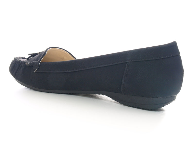 Women's Slipper Ballerina Loafer Moccasins Slip-On Flats Casual Black # 8218