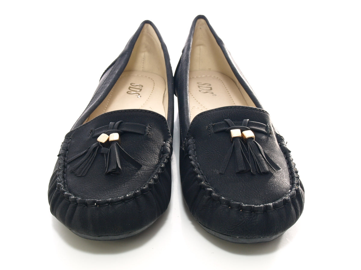 Women's Slipper Ballerina Loafer Moccasins Slip-On Flats Casual Black # 8218