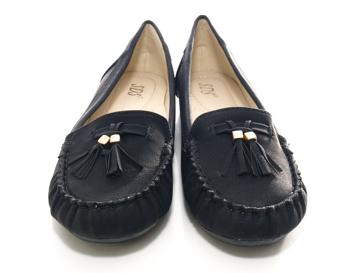 Women's Slipper Ballerina Loafer Moccasins Slip-On Flats Casual Black # 8218