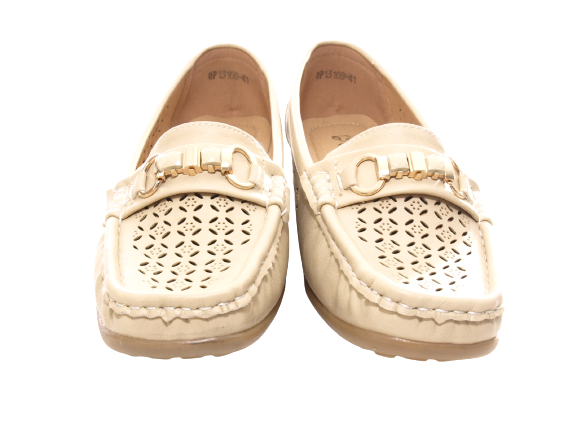 Women's Wedge Ballerina Loafers Moccasins Slip-On Flats Casual Beige # 13108-1