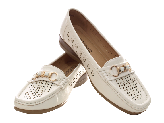 Women's Wedge Ballerina Loafers Moccasins Slip-On Flats Casual White # 13108-1