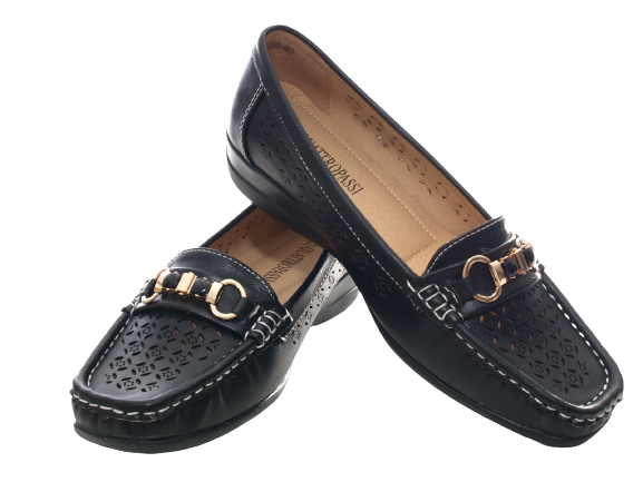 Women's Wedge Heel Ballerina Loafers Moccasins Slip On Flats Casual Black # 13108-1