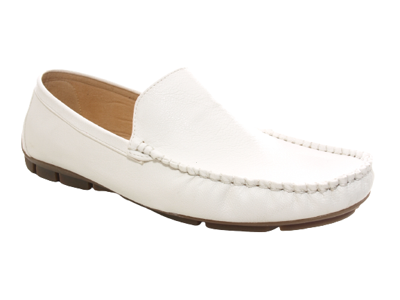 Herrenschuhe Halbschuhe Mokassin Slipper Loafer White # 906