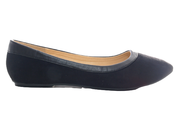 Ballerines mocassins à enfiler pour femmes, chaussures basses, décontractées, noir # 1060