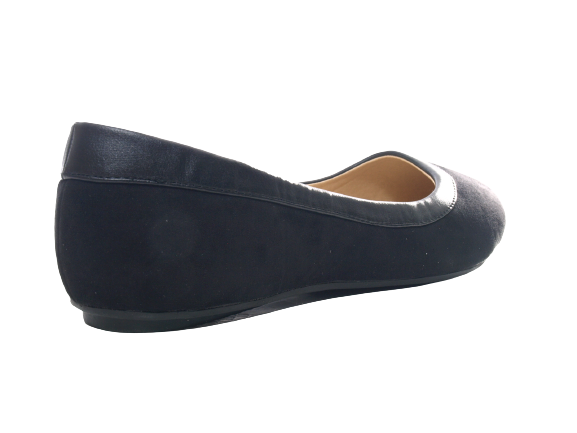 Ballerines mocassins à enfiler pour femmes, chaussures basses, décontractées, noir # 1060