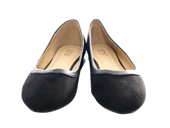 Ballerines mocassins à enfiler pour femmes, chaussures basses, décontractées, noir # 1060