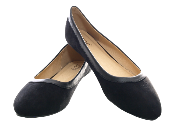 Ballerines mocassins à enfiler pour femmes, chaussures basses, décontractées, noir # 1060