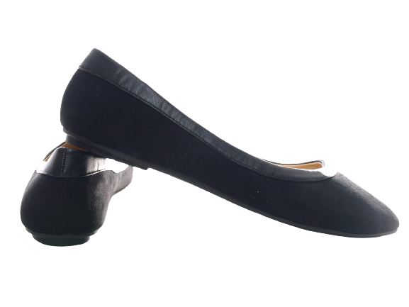 Ballerines mocassins à enfiler pour femmes, chaussures basses, décontractées, noir # 1060