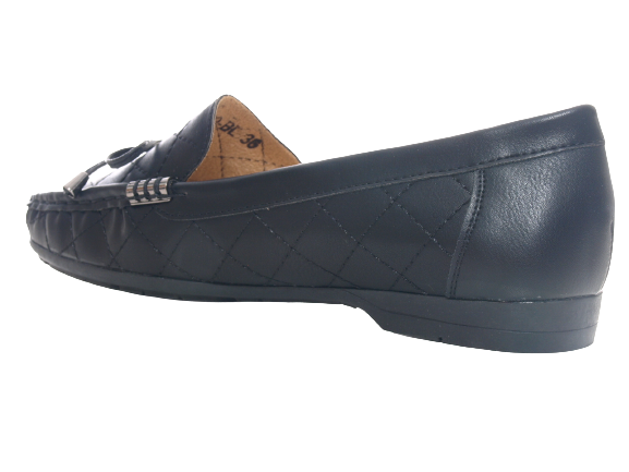 Mocassins ballerines chaussures basses pour femmes slip-on plates décontractées noir # 480