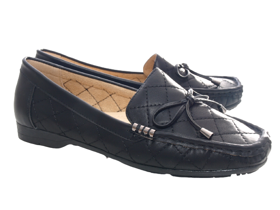 Mocassins ballerines chaussures basses pour femmes slip-on plates décontractées noir # 480