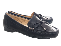 Damen Slipper Halbschuhe Ballerina Loafer Mokassins Slip On Flats Freizeit Black # 480