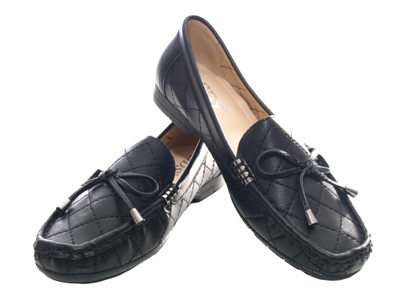 Mocassins ballerines chaussures basses pour femmes slip-on plates décontractées noir # 480