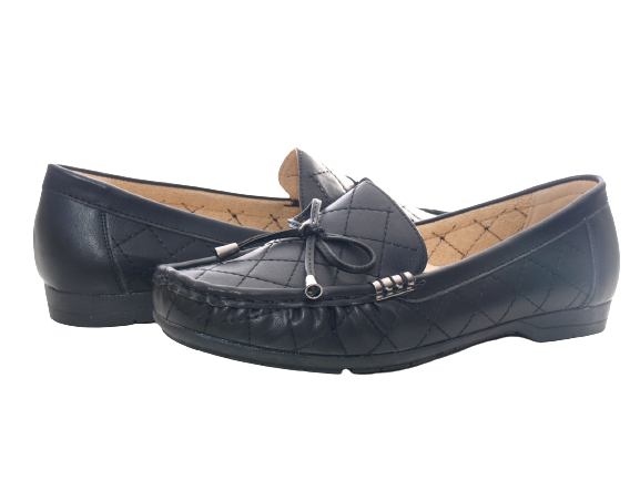 Mocassins ballerines chaussures basses pour femmes slip-on plates décontractées noir # 480