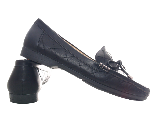 Mocassins ballerines chaussures basses pour femmes slip-on plates décontractées noir # 480