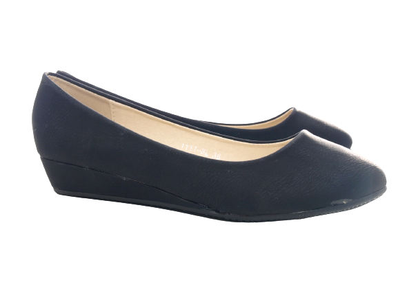 Ballerines mocassins à semelles compensées pour femmes, chaussures à enfiler, décontractées, noir # 1111