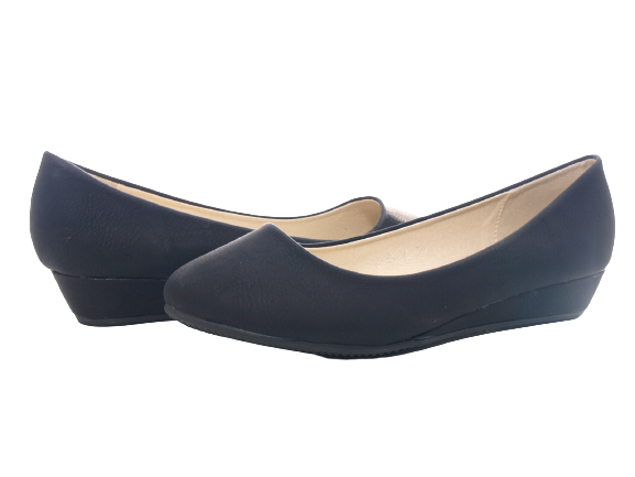 Ballerines mocassins à semelles compensées pour femmes, chaussures à enfiler, décontractées, noir # 1111