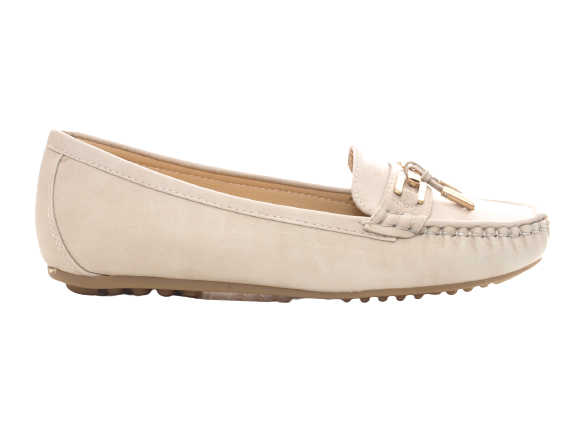Chaussures à enfiler pour femmes, ballerines, mocassins, slip-on, chaussures plates, loisirs, beige # 954