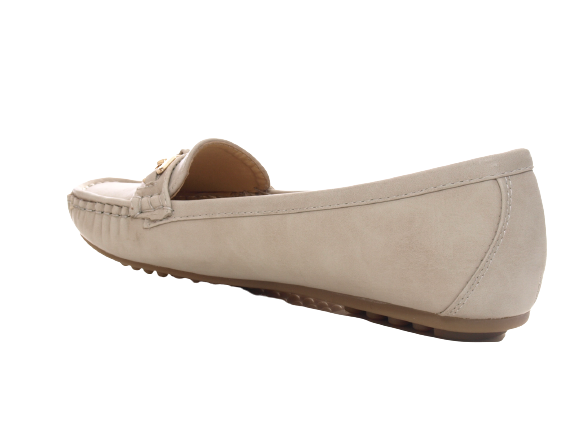 Chaussures à enfiler pour femmes, ballerines, mocassins, slip-on, chaussures plates, loisirs, beige # 954