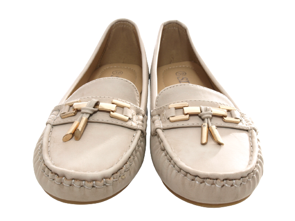Chaussures à enfiler pour femmes, ballerines, mocassins, slip-on, chaussures plates, loisirs, beige # 954