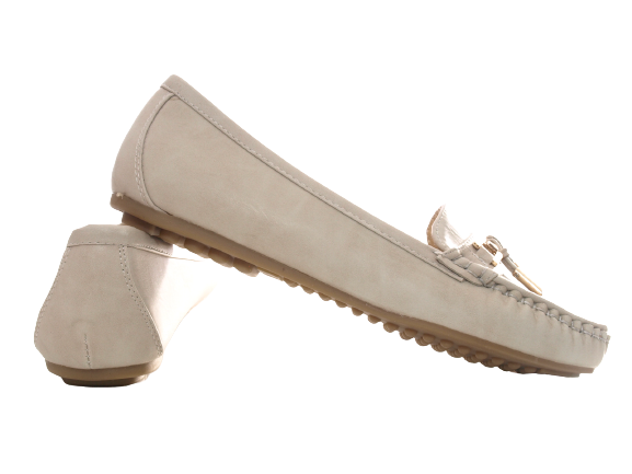 Chaussures à enfiler pour femmes, ballerines, mocassins, slip-on, chaussures plates, loisirs, beige # 954