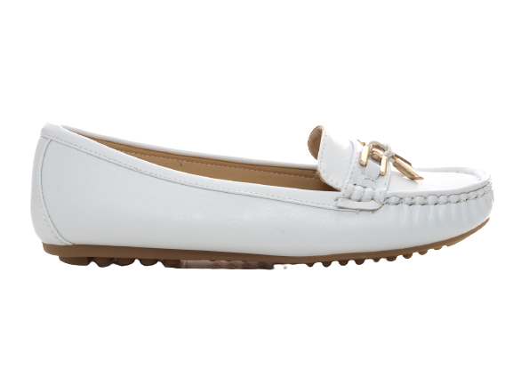 Women's slip-on shoes ballerinas loafers moccasins slip-ons flats casual white # 954