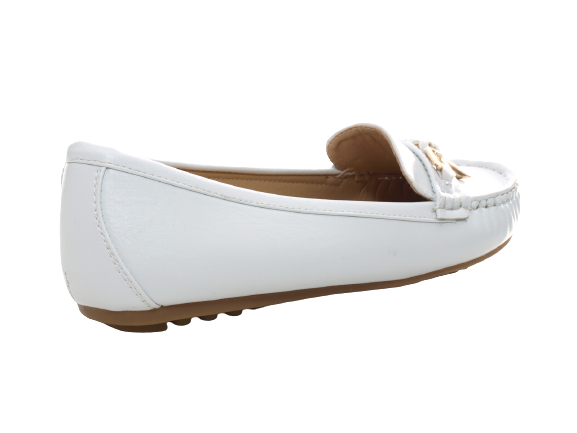 Women's slip-on shoes ballerinas loafers moccasins slip-ons flats casual white # 954