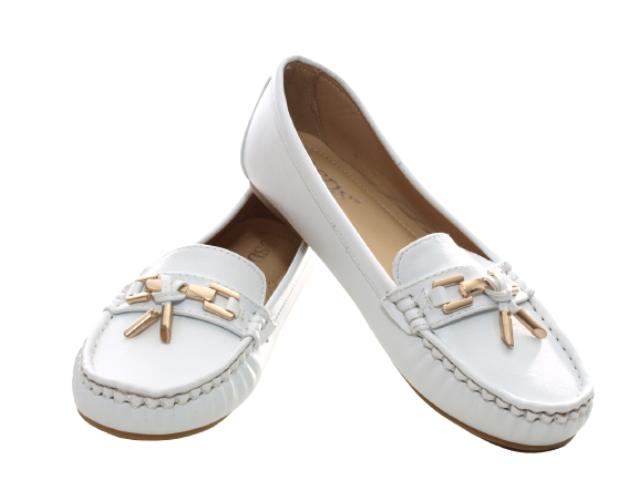Women's slip-on shoes ballerinas loafers moccasins slip-ons flats casual white # 954
