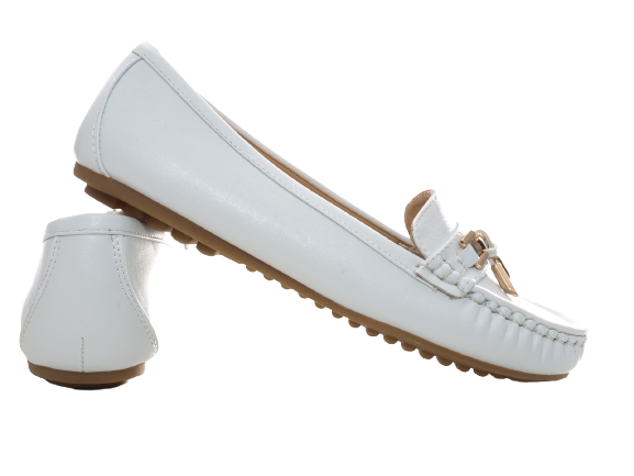 Women's slip-on shoes ballerinas loafers moccasins slip-ons flats casual white # 954