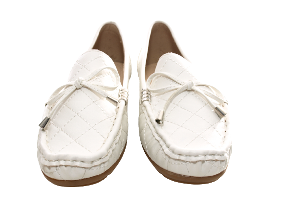 Ballerines mocassins à enfiler pour femmes, chaussures basses, style décontracté, blanc # 480