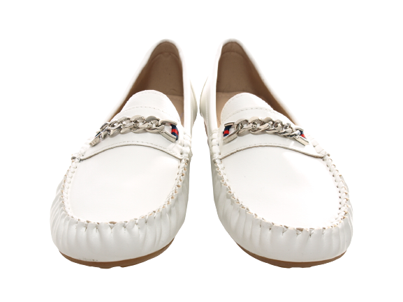 Mocassins ballerines chaussures basses à enfiler pour femmes, décontractées, blanc # 184
