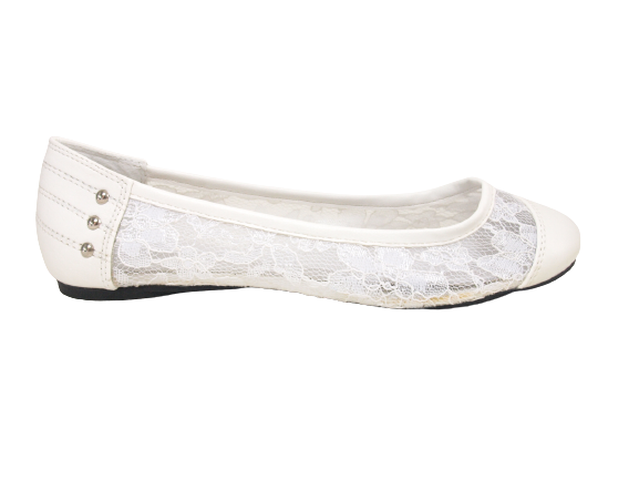 Mocassins ballerines chaussures basses à enfiler pour femmes, décontractées, blanc # 298