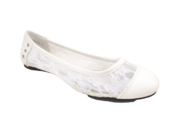 Mocassins ballerines chaussures basses à enfiler pour femmes, décontractées, blanc # 298
