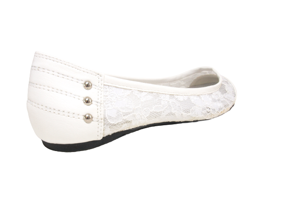 Mocassins ballerines chaussures basses à enfiler pour femmes, décontractées, blanc # 298