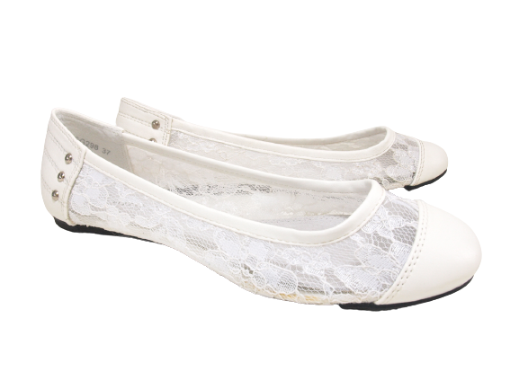 Mocassins ballerines chaussures basses à enfiler pour femmes, décontractées, blanc # 298