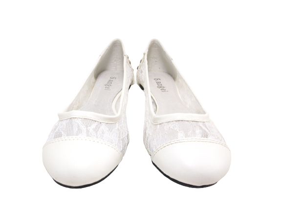 Mocassins ballerines chaussures basses à enfiler pour femmes, décontractées, blanc # 298