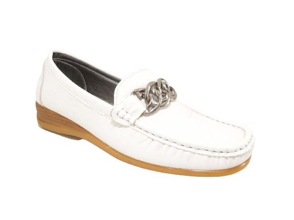 Women's Wedge Loafer Ballerina Moccasins Slip-On Flats Casual White # 827-10