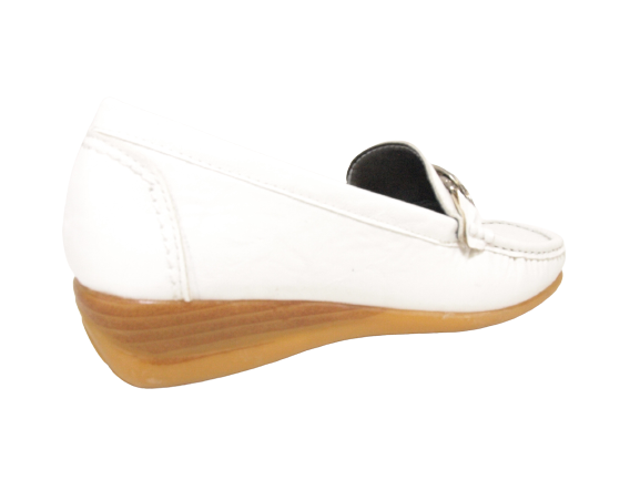 Women's Wedge Loafer Ballerina Moccasins Slip-On Flats Casual White # 827-10