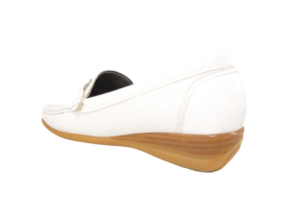 Women's Wedge Loafer Ballerina Moccasins Slip-On Flats Casual White # 827-10