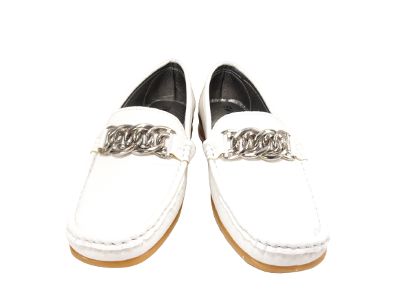 Women's Wedge Loafer Ballerina Moccasins Slip-On Flats Casual White # 827-10
